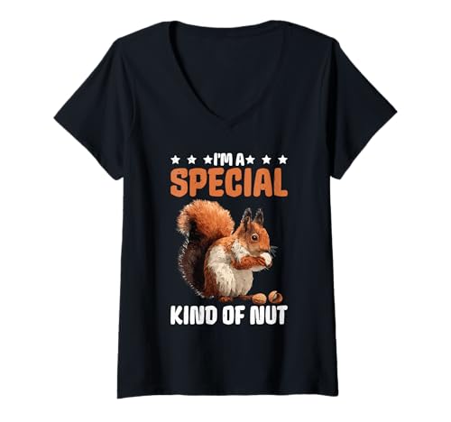 Damen I'm A Special Kind of Nut Unbeschwerte Witze - T-Shirt mit V-Ausschnitt von Nussige Stimmung unbeschwerte Wortspiele