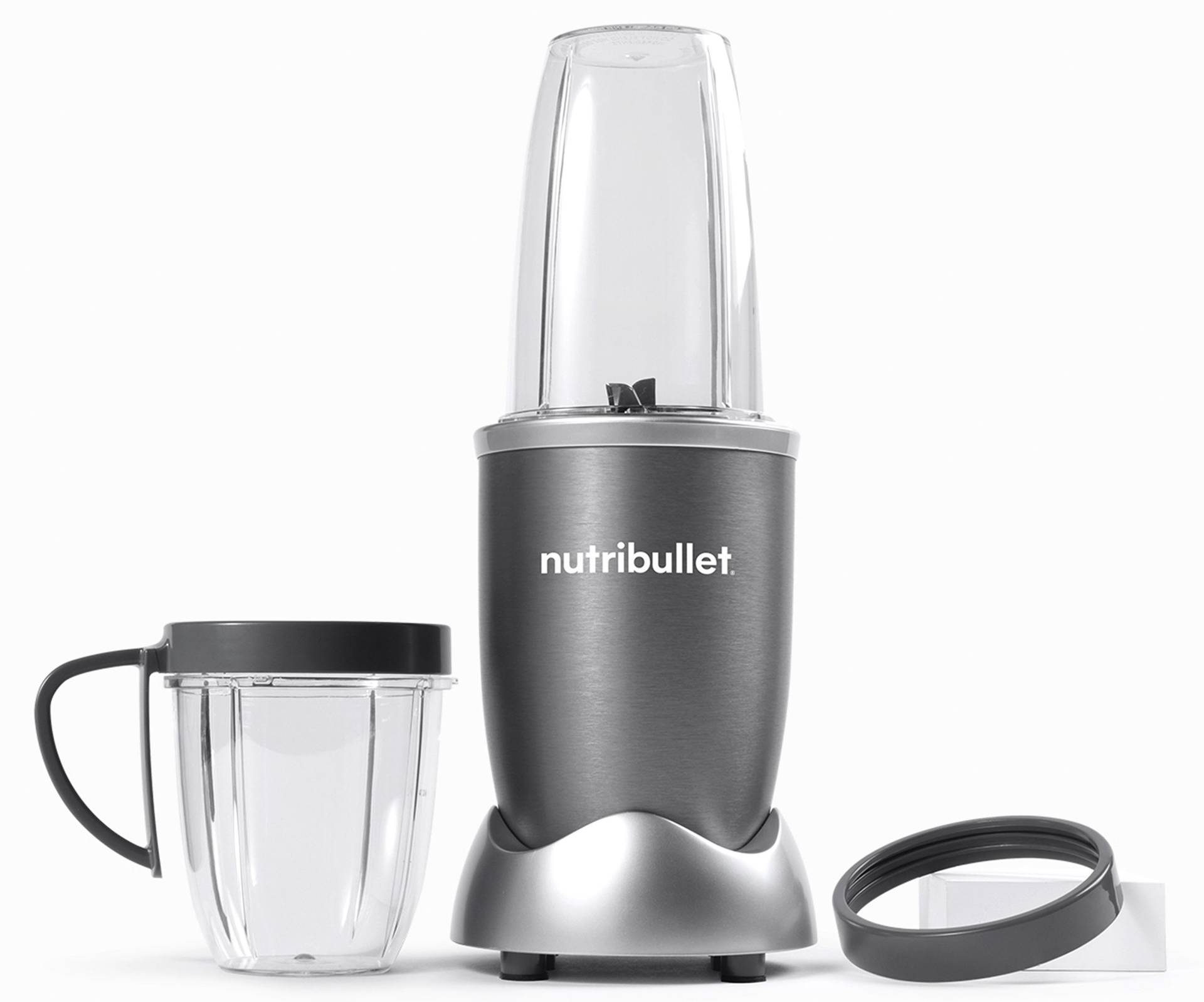 nutribullet Smoothie-Maker "Original NB606DG - kompakter Mixer, 600W, 3 Zubehörteile, Dunkelgrau" 600 W für Smoothies, Dips und vieles mehr; 700 ml To-Go Becher von NutriBullet