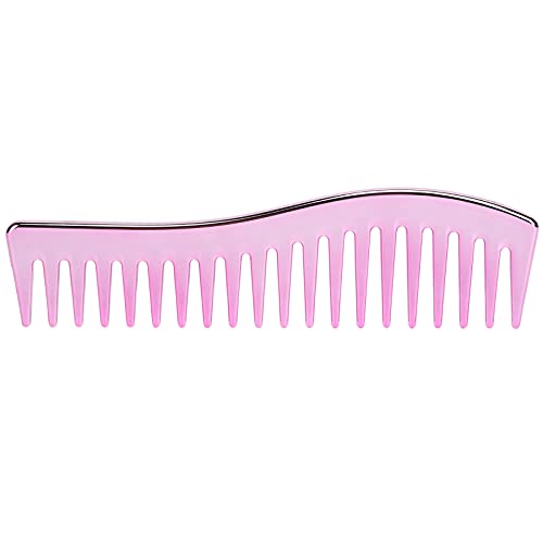 Breitzahn Kamm Ohne Griff Haarentwirrungskamm Salon Shampoo Kamm Für Männer Frauen Hochwertiger Plastikkamm 18 x 5 cm Leicht Und Robust (Lila Pink) von NutriEss