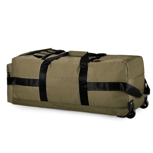 Faltbare Reisetasche mit n Großer Reisetasche Cabrio Handtasche Trolley -Beutel oder Rucksack Wasser Nylon Mischung Black Khaki Armee Green 33x30x80 cm (Armeegrün) von NutriEss