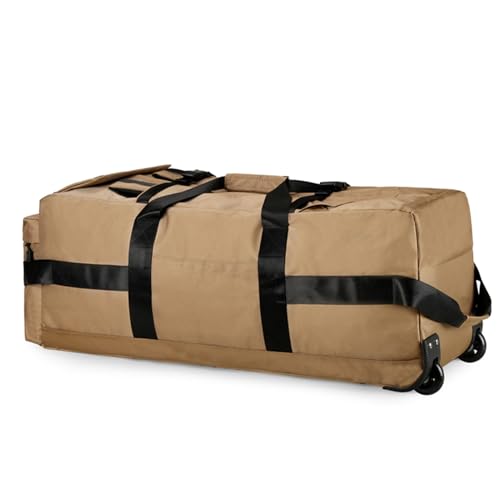 Faltbare Reisetasche mit n Großer Reisetasche Cabrio Handtasche Trolley -Beutel oder Rucksack Wasser Nylon Mischung Black Khaki Armee Green 33x30x80 cm (Khaki) von NutriEss