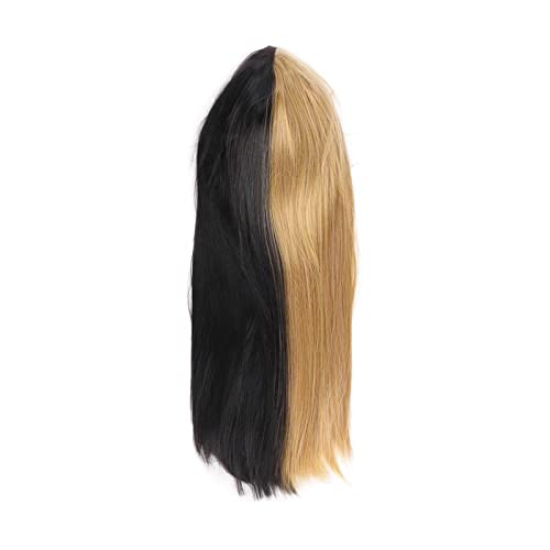 Lange Glatte Perücke Damen Schwarz Blond Natürlicher Look Stylische Synthetik Perücke für Cosplay Weihnachtsfeiern von NutriEss