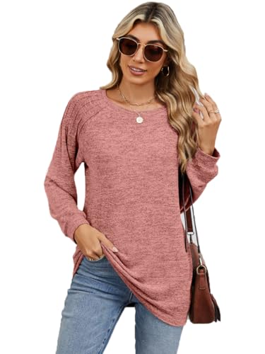 Nutria Damen Pullover Langarm Häkelpullover Rundhausschnitt Strickpullover Bequem Oberteil Winter Herbst D12 von Nutria