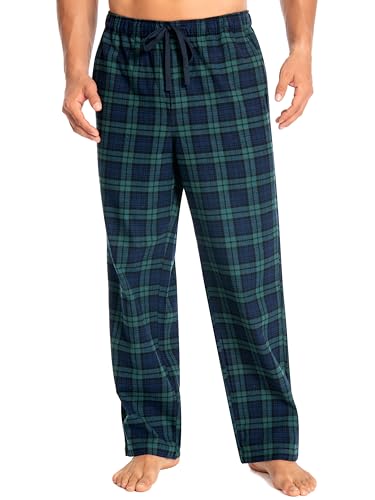 Nutria Herren Pyjamahose aus Flanell, 100% Baumwolle Kariert Weiche Schlafanzughose Warm Loungehose Nachtwäsche U06 von Nutria