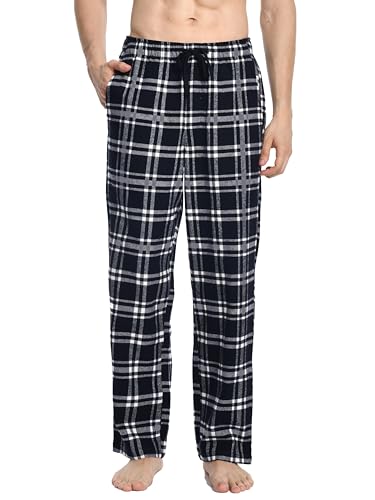 Nutria Herren Pyjamahose aus Flanell, 100% Baumwolle Kariert Weiche Schlafanzughose Warm Loungehose Nachtwäsche U06 von Nutria