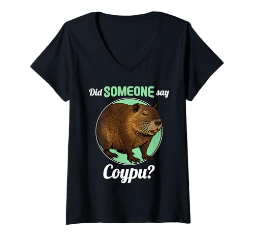 Damen Nutrias Sumpfbiber Biberratte Nutria T-Shirt mit V-Ausschnitt Damen Nutrias Sumpfbiber Biberratte Nutria T-Shirt mit V-Ausschnitt von Nutrias Sumpfbiber Biberratte Nutria Tier Shop