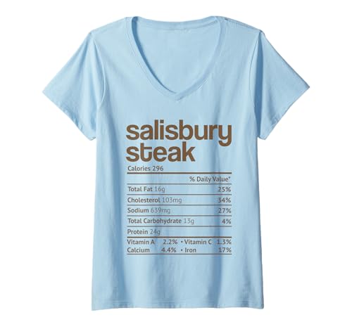Damen Nährwertangaben für Salisbury Steak Lustiges Erntedankfest T-Shirt mit V-Ausschnitt Damen Nährwertangaben für Salisbury Steak Lustiges Erntedankfest T-Shirt mit V-Ausschnitt von Nutritional