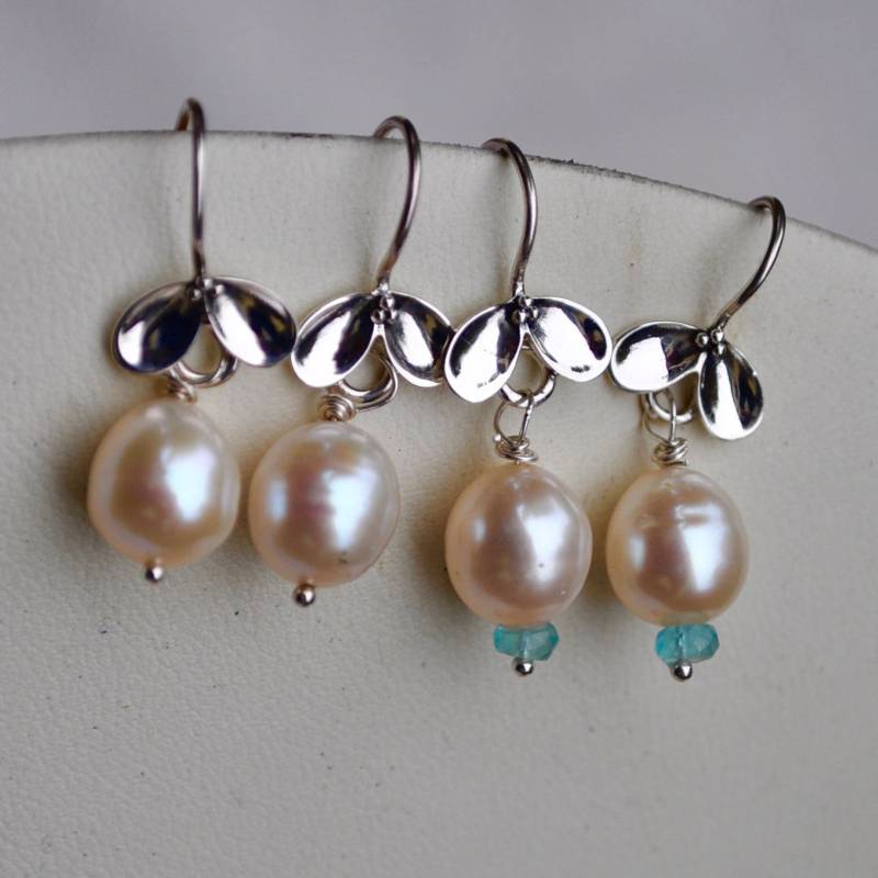 Hübsche Birne Blütenblatt Ohrringe - Mit Oder Ohne Aquamarin von NuttreeDesignJewelry