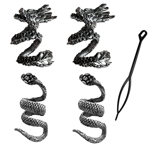 Nutty Natte 4 Stück Wikinger Drache und Schlange Legierung Bart Perlen Haar Dreadlocks Perlen für Männer Bartperlen Spulen Nutty Natte 4 Stück Wikinger Drache und Schlange Legierung Bart Perlen Haar Dreadlocks Perlen für Männer Bartperlen Spulen von Nutty Natte
