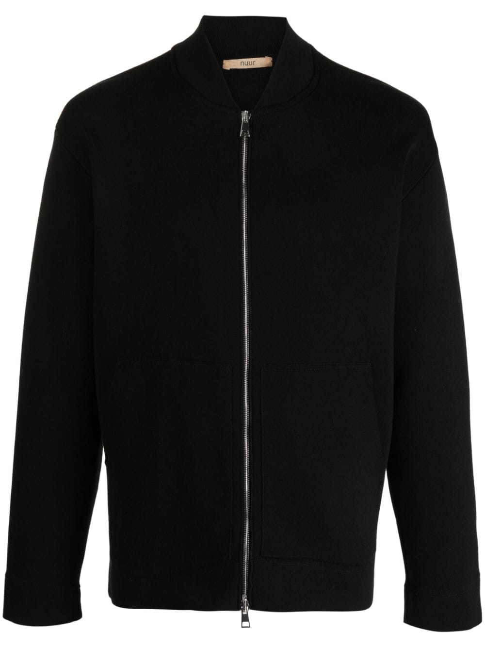 Nuur Sweatshirtjacke mit Baseball-Kragen - Schwarz von Nuur