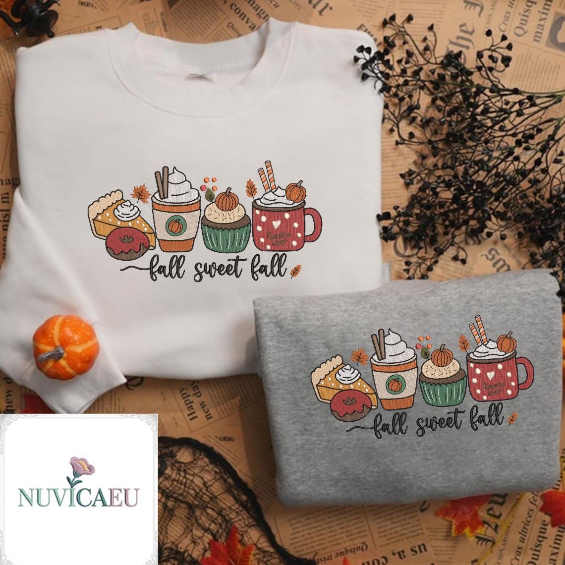 Besticktes Fall Sweet Shirt, Herbst Sweatshirt, Kaffee T-Shirt, Pumpkin Spice Pullover, Geschenk Für Herbstliebhaber, Embroidery Shirt Besticktes Fall Sweet Shirt, Herbst Sweatshirt, Kaffee T-Shirt, Pumpkin Spice Pullover, Geschenk Für Herbstliebhaber, Embroidery Shirt von NuvicaEU