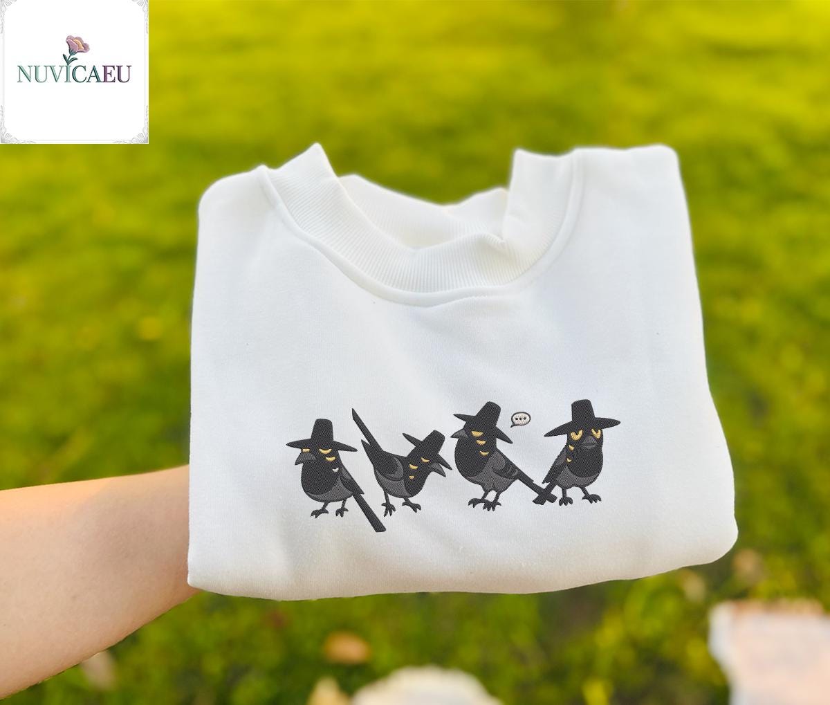 Embroidered Crow Gang Shirt, Funny Raven Gothic Bird Embroidery, Cool Witchcore Sweatshirt, Gift For Lovers Embroidered Crow Gang Shirt, Funny Raven Gothic Bird Embroidery, Cool Witchcore Sweatshirt, Gift For Lovers von NuvicaEU