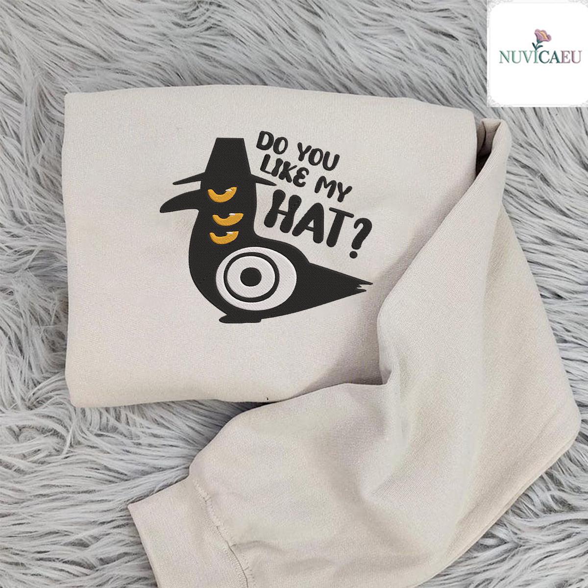 Embroidered Do You Like My Hat Shirt, Funny Bird Quote Embroidery Crow Wearing Pun Shirt For Lover, Gift Him Embroidered Do You Like My Hat Shirt, Funny Bird Quote Embroidery Crow Wearing Pun Shirt For Lover, Gift Him von NuvicaEU