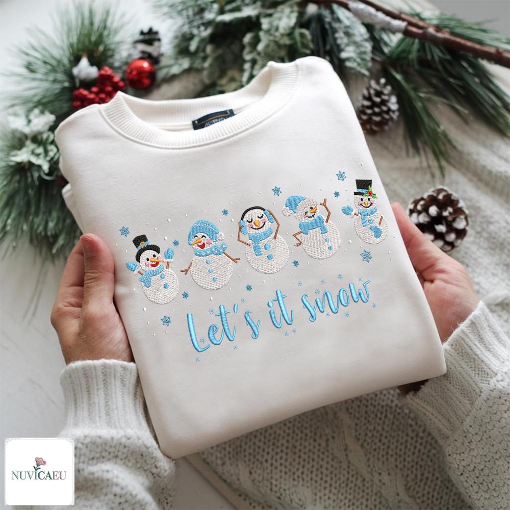 Gesticktes Schneemann Sweatshirt, Let It Snow Stickerei Pullover, Winter Weihnachten Shirt, Lustiges Geschenk Für Winterliebhaber Gesticktes Schneemann Sweatshirt, Let It Snow Stickerei Pullover, Winter Weihnachten Shirt, Lustiges Geschenk Für Winterliebhaber von NuvicaEU