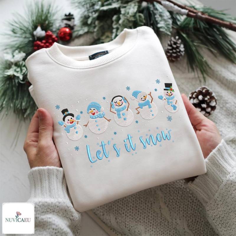 Gesticktes Schneemann Sweatshirt, Let It Snow Stickerei Pullover, Winter Weihnachten Shirt, Lustiges Geschenk Für Winterliebhaber Gesticktes Schneemann Sweatshirt, Let It Snow Stickerei Pullover, Winter Weihnachten Shirt, Lustiges Geschenk Für Winterliebhaber von NuvicaEU