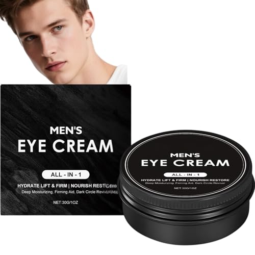 Augencreme für Männer, All-in-1-Creme gegen Augenringe, Schwellungen, Falten und Tränensäcke, feuchtigkeitsspendender Anti-Aging-Balsam mit Peptiden, Hyaluronsäure & Pflanzenextrakten (1pcs) von Nuvilo