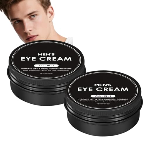 Augencreme für Männer, All-in-1-Creme gegen Augenringe, Schwellungen, Falten und Tränensäcke, feuchtigkeitsspendender Anti-Aging-Balsam mit Peptiden, Hyaluronsäure & Pflanzenextrakten (2pcs) von Nuvilo
