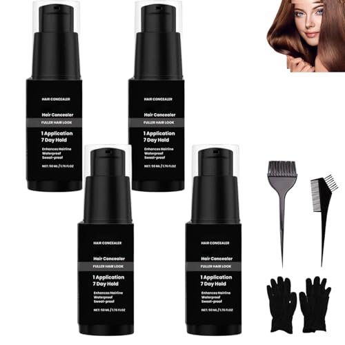 Lefron Magic Hair Concealer 2.0, wasserfest & schweißfest, Haarfüller für dünnes Haar, Root Touch Up für graue Abdeckung, schnell trocknende Concealer Creme für Männer & Frauen (4pcs) von Nuvilo