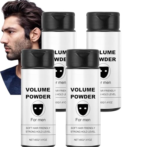 Texturpuder für Männer, Volumizing Hair Powder, Instant Thickening & Texturizing Powder für natürliches mattes Finish, Strong Hold Lightweight Non-Greasy Styling Powder für volleres Haar (4pcs) von Nuvilo