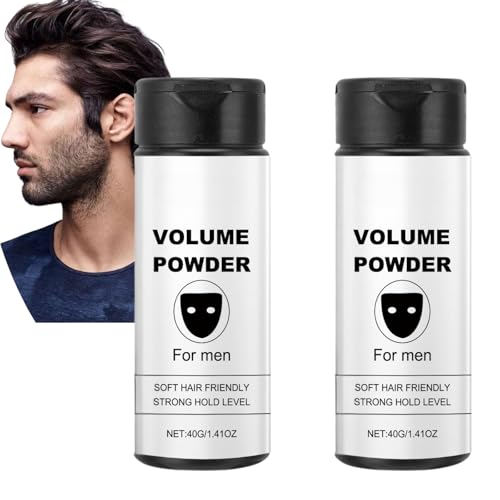 Texturpuder für Männer, Volumizing Hair Powder, Instant Thickening & Texturizing Powder für natürliches mattes Finish, Strong Hold Lightweight Non-Greasy Styling Powder für volleres Haar (2pcs) von Nuvilo