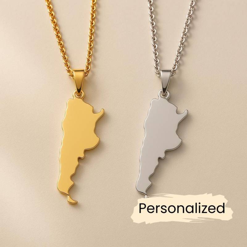 Argentinien Kette - Argentina Map Necklace Länder Anhänger Geschenk Pendant Personalisierbar von NuvoraJewelry