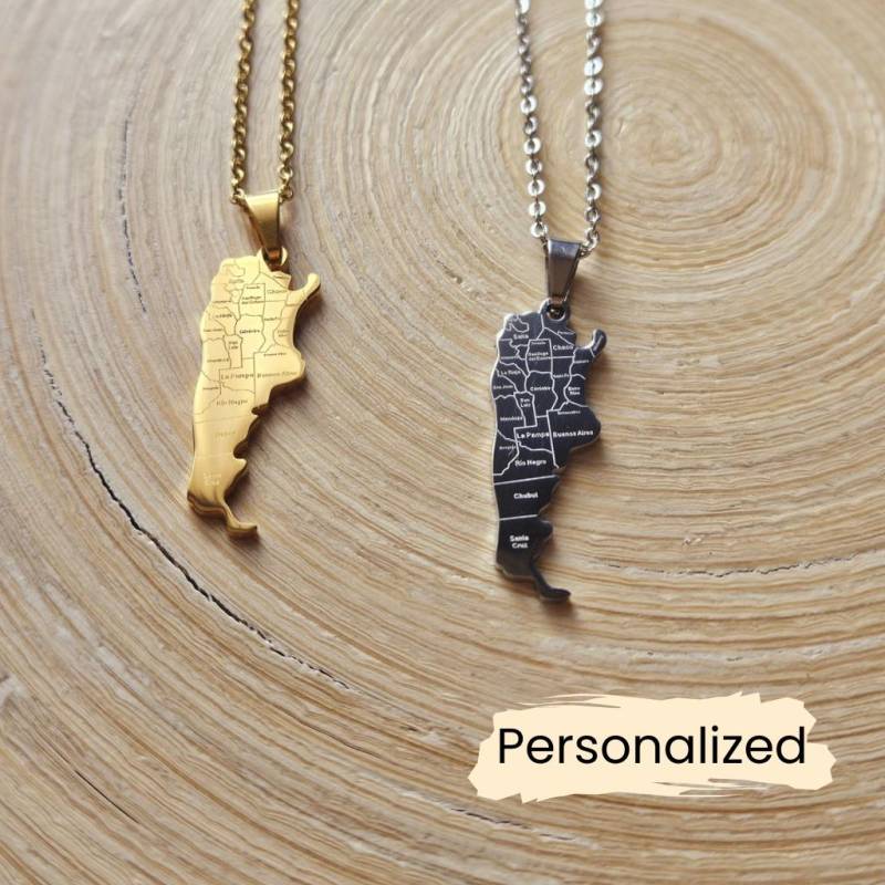 Argentinien Regionen Kette - Argentina Map Necklace Länder Anhänger Argentinian Geschenk Pendant Personalisierbar von NuvoraJewelry