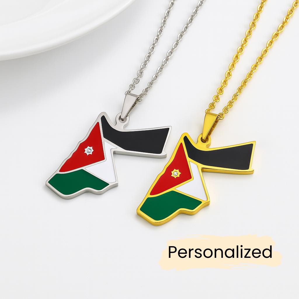 Jordanien Kette - Jordan Map Necklace Länder Anhänger Geschenk Orient Schmuck Pendant Personalisierbar von NuvoraJewelry