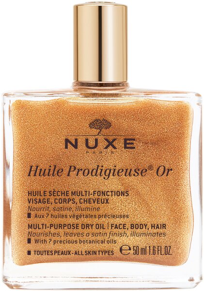 Nuxe Huile Prodigieuse® OR Multifunktions-Trockenöl mit Schimmer-Effekt für Gesicht, Körper und Haar 50 ml von NUXE