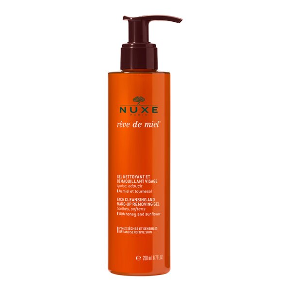 Nuxe Rêve de Miel® Make-up Entferner und Gesichtsreinigungsgel für trockene Haut 200 ml von NUXE