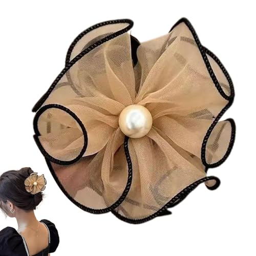 Blumen-Haarklammer – Blumenmatte Clip, Haarklammer-Zubehör | Perlen-Acryl-Haarspange Mit Starkem Halt, Rutschfeste Damen-Haarspangen, Feen-Pferdeschwanz-Haarhalter Für Frauen Und Mädchen, Haardekorati von Nuyhadds