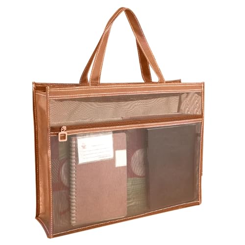 Netz-Kunsttasche – Netz-Reißverschluss-Aktentasche, 17 X 13 X 4,4 Zoll, Transparenter Vorrats-Organizer Mit Griff Und Reißverschluss | A3-Tragetasche Für Poster, Gemälde, Lehrmaterialien, Kunstwerke von Nuyhadds