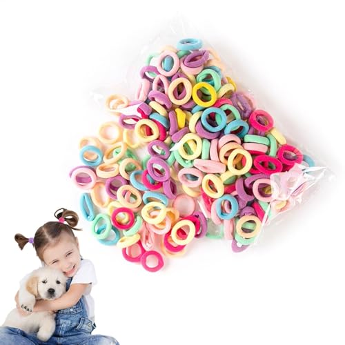 Nuyhadds Haargummis für Kinder | 100 Stück kleine nahtlose Haarbänder,Elastische Pferdeschwanzhalter, weiche Stirnband-Accessoires, Haargummis für dickes und lockiges Haar von Nuyhadds