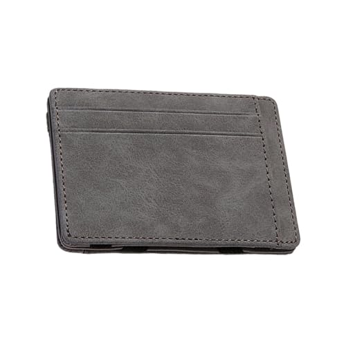 Nuyhadds Magic Wallet PU Leder Pocket Wallet mit Magic Money Clip & Card Holders, Karten und Cash Organizer, Geldtasche für Herren, grau, Refer to description, Unisex von Nuyhadds
