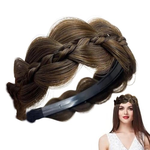 Nuyhadds Zopf-Stirnband, geflochtene Haar-Stirnbänder - Breite Haarteile mit Zähnen - Twist Fishbone Head Hoop Styling Kopfbedeckung Zubehör für Frauen von Nuyhadds