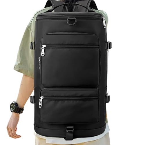 Dry Wet Getrennte Tasche Sport Turnbeutel Turnbeutel mit Schuhen Wasserdicht Gym Duffle Damen Sporttasche Stabile Gym Duffel Bag für Damen und Herren mit Wasserdichten Fächern, Schwarz , Refer to von Nuyhgtr