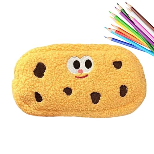 Nuyhgtr Cookie Pencil Bag, Cute Soft Cookie Pencil Pouch Students, Large Capacity School Organizer, Stationery Supplies Holder for Pens, Pencils, Markers, Small Notebooks, gelb, Refer to description, von Nuyhgtr