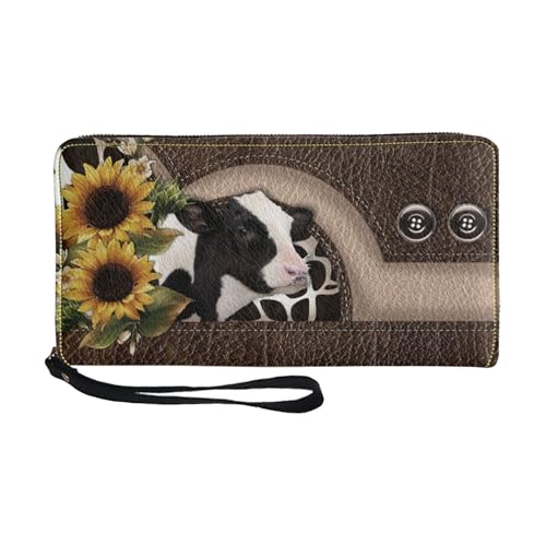Nuyhgtr Everyday Use Cow Wallet, Trendy Women Wallet, Adorable Cow Print Money Purse, Compact Credit Card Holder, Cow Themed Wallet for Women, Stylish Cow Print Wallet, Ladies Soft Wallet, mehrfarbig, von Nuyhgtr