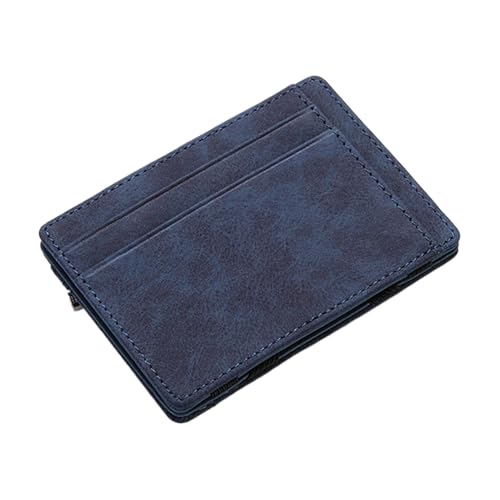 Nuyhgtr Magic Wallet Leder - PU Leder Minimalistische Geldbörse mit Magic Money Clip & Card Holders - Geldbörse Kreditkartenetui Münzbörse für Männer, blau, Refer to description, Unisex von Nuyhgtr