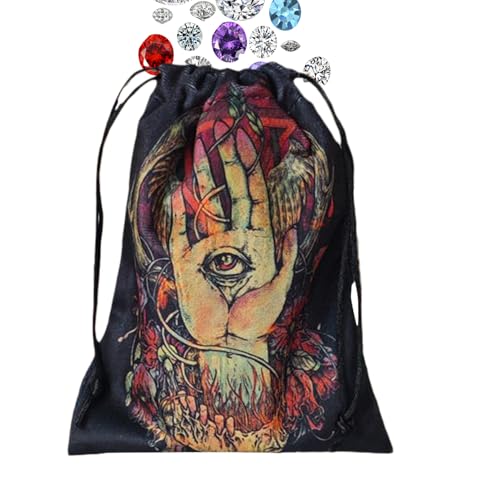 Nuyhgtr Tarotkarten Tasche | Juwelen Würfel Beutel mit Zugband | Bedruckter Deck Schutz Organizer | Für Teens Erwachsene Enthusiasten Reise Partyspielabend von Nuyhgtr