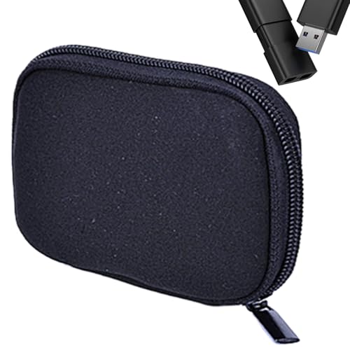 Nuyhgtr USB Flash Drive Storage Case, Portable U Disk Casket Bag, USB Drive Carrying Compartment Protective Organizer with 6 Slots for Business Trips, School, Home & Travel (12x8cm) von Nuyhgtr