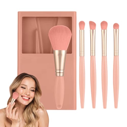 Reise-Make-up-Pinsel-Set, kompakte Reisegröße, Make-up-Pinsel mit Schutzhülle, Spiegel, komplette tragbare Kosmetikwerkzeuge für Foundation, Puder, Concealer, Lidschatten von Nuyhgtr