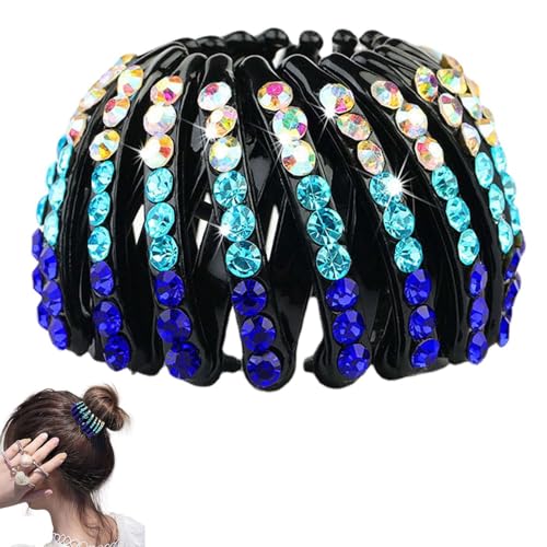 Vogelnest Strass - Erweiterbarer Strass-Haarhalter,Bunte modische Brötchenmacher Haarschmuck Donut Brötchenmacher für Frauen Mädchen von Nuyhgtr