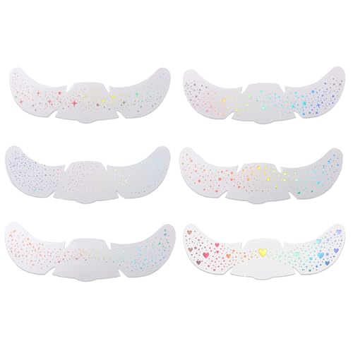 Glitter Freckles, Adhesive Facial Decor, Temporary Face Stickers, 5.91x2.05 inches Star Heart Patches for Pride Concert Festival Birthday Carnival Kids Cosplay Wedding Makeup von Nuytghr