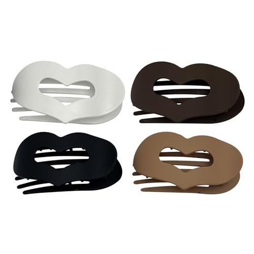 Klammer Clips,Flache Klammern Für Dickes Haar | 4 Stück Rutschfeste Entenschnabel Haarschmuck Für Mädchen Styling Für Schule Party Fest Hochzeit Freizeit Einkaufen von Nuytghr