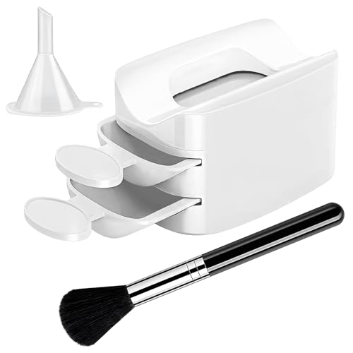 Nail Dip Container, Portable Double Layer Powder Tray White Purple Glitter Saver Holder Application Design for Women Hand Tools Nail Tech Manicure and Care Use von Nuytghr