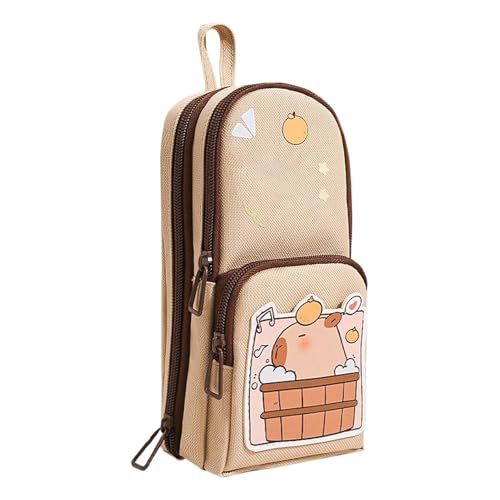 Nuytghr Capybara Federmäppchen, Cartoon-Federmäppchen, großes Fassungsvermögen, Schreibwaren-Organizer, niedliche Capybara-Stift-Aufbewahrungstasche, 22 x 10 x 7 cm, Schulbedarf-Halter für Schüler und Nuytghr Capybara Federmäppchen, Cartoon-Federmäppchen, großes Fassungsvermögen, Schreibwaren-Organizer, niedliche Capybara-Stift-Aufbewahrungstasche, 22 x 10 x 7 cm, Schulbedarf-Halter für Schüler und von Nuytghr