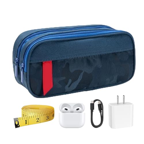 Nuytghr Federmäppchen mit großem Fassungsvermögen – Stifthalter für die Schule, Stift-Organizer-Tasche, doppellagig, für Lineale, Gummi, Studenten, Schreibtisch, Reisende, Büro, Uni, Klassenzimmer von Nuytghr