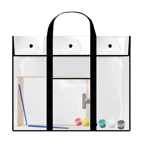 Nuytghr Poster Storage Bag, Clear Waterproof PVC Art Organizer, Durable Bulletin Board Holder with Handle and Pocket, Convenient Storage Solution for Sketching and Drawing Supplies von Nuytghr