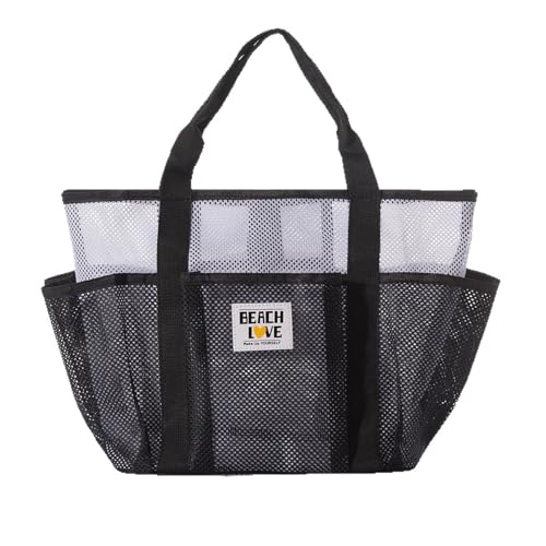 Nuytghr Strandtasche, große Netz-Pool-Tasche, leicht, modisch, 42 cm, für Damen, Reisen, Fitnessstudio, Sommerpicknick, Urlaub, unübertroffene Funktionalität und zeitlose Attraktivität, Schwarz Nuytghr Strandtasche, große Netz-Pool-Tasche, leicht, modisch, 42 cm, für Damen, Reisen, Fitnessstudio, Sommerpicknick, Urlaub, unübertroffene Funktionalität und zeitlose Attraktivität, Schwarz von Nuytghr
