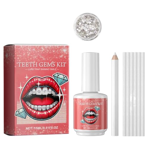 Zahn-Edelsteine Kit, Modische Zahnedelsteine, Zähne Dekoration Kit, Abnehmbare Zahnsteine, Dekorativer Zahnkleber, Zähne Mode Accessoires, Wiederverwendbare Zahnsteine für Männer, Kosmetikerinnen, von Nuytghr